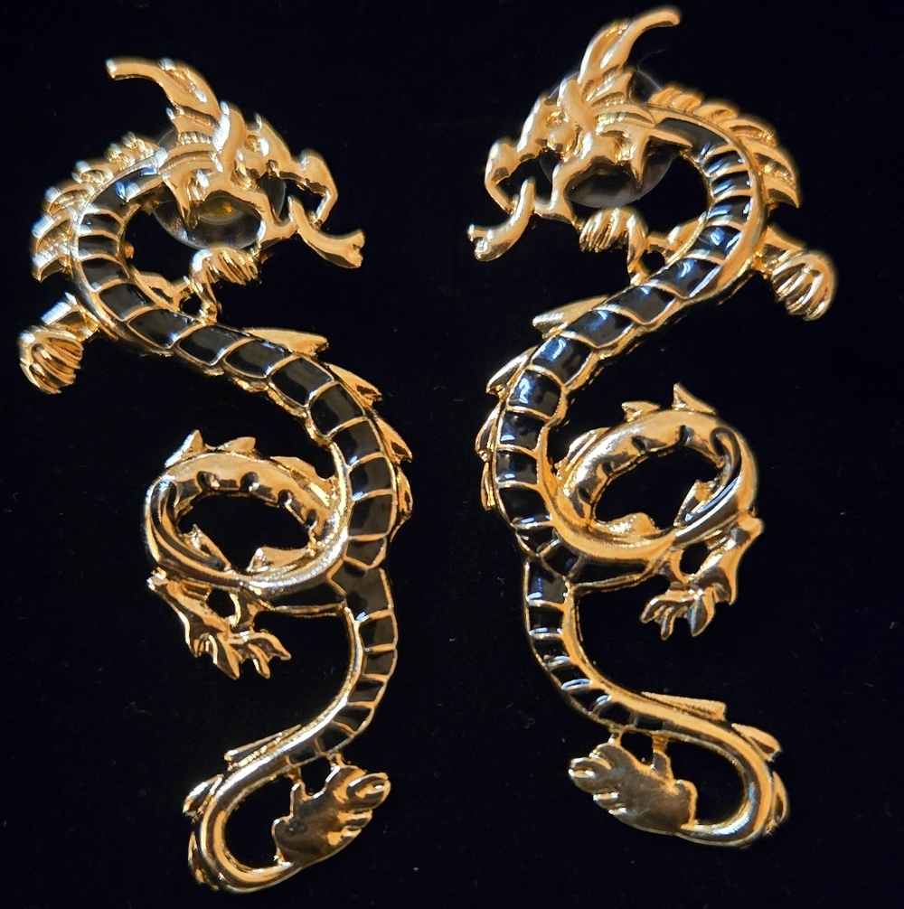 Gold Dragon Earrings